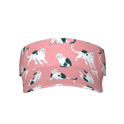 Cute Cat Sport Sun Visor Hats Adjustable Empty Top Baseball Cap Outdoor Animal Sun Caps for Women and Men