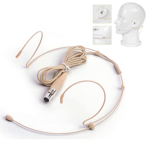 Beige Double Earhook Headset Headworn Microphone for Shure Wireless mic Transmitter TA4F 4pin Mini XLR Beige Double Earhook Headset Headworn Microphone for Shure Wireless mic Transmitter TA4F 4pin Mini XLR