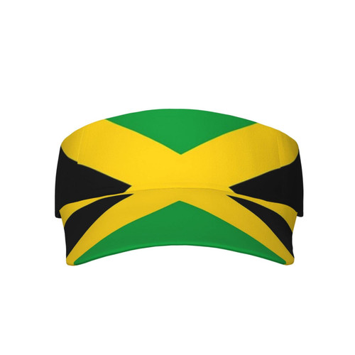 Cute Jamaica Flag Womens Sun Visor Hat Wide Brim Summer Sun Protection Hat Adjustable Jamaican Beach Sport Cap