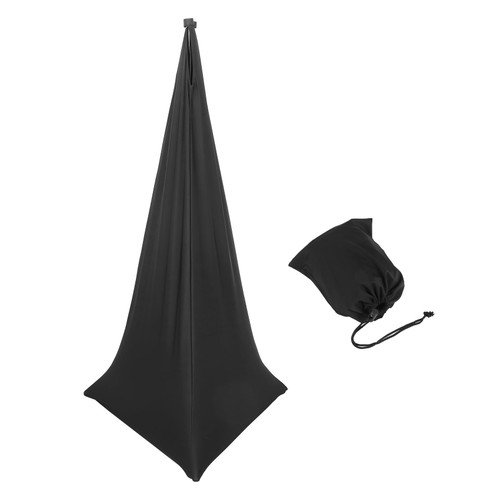Dewedrt Speaker Stand Cover, DJ Speaker Stand Tripod Scrim Skirt with Carry Bag, 360 Degree Black Cover for Wedding, Stage