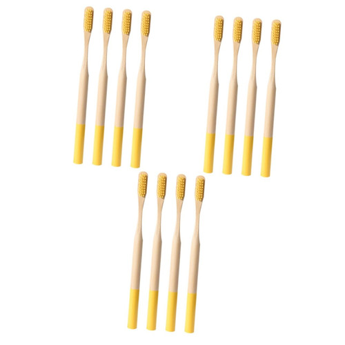 HEALLILY 12 Pcs Kids Tooth Brush Extra Soft Toothbrush Charcoal Soft Bristle Toothbrush Baby Toothbrush Kids Toothbrush Natural Wood Toothbrush Wooden Travel Bristles Sensitive