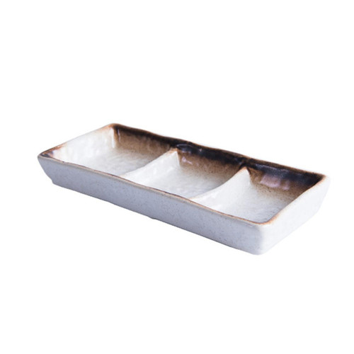 BRIGHTFUFU Condiment Tray s dish wasabi dish ketchup dish serving tray divided sauce dish pinch s seasoning Appetizer Plates Ceramic Compartment Plate dip sauce small dipping sauce Tray