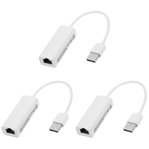Mobestech 3 Pcs USB Wired Network Card Laptop USB Ethernet Adapter Laptop Adapter Gigabit LAN Adapter Gigabit LAN Converter USB 2. 0 Ethernet Adapter Network Adapter Cable Abs External White