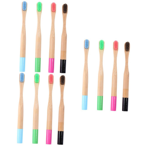 Healeved 12 Pcs Bamboo Toothbrush Bamboo Handle Toothbrush Portable Toothbrushes Reusable Toothbrush Soft Toothbrush Baby Toothbrushes Friendly Toothbrush Nylon Wool Clean Child Soft Brush