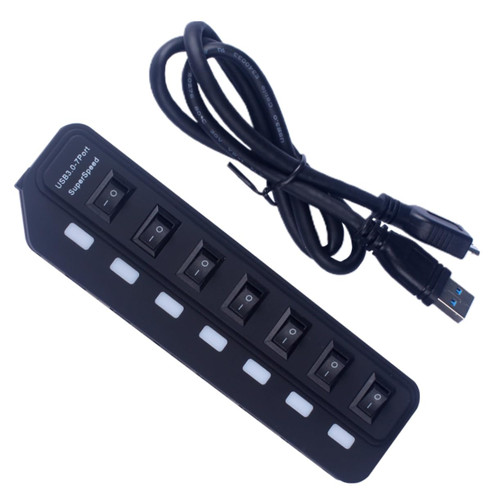 Homoyoyo Seven-Port Hub Line Individual Power Computer Accessories USB Docking Station Portable USB Hub Computer Hub 7 Ports Usb3.0 Hub USB Hub Converter 7 Ports Hub High Speed Splitter