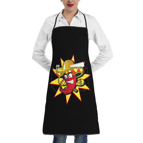 QIZYOQA Hot Chili Peppers Apron Waterproof With Pockets Bib Kitchen Cooking Aprons Chef Apron For Men Women