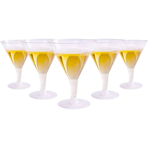 Haploon 30 PCS 7oz Plastic Martini Glasses Disposable Clear Plastic Cocktail Cups Disposable Martini Cocktail Glasses Plastic Martini Cup for Wine Champagne Outdoor Wedding Picnic