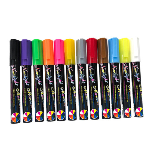 Ciieeo 12Pcs erasable highlighter chalk pens chalk markers for blackboard chalkboard pens erasable markers for whiteboard erasable chalk markers fine tip chalk marker liquid plastic