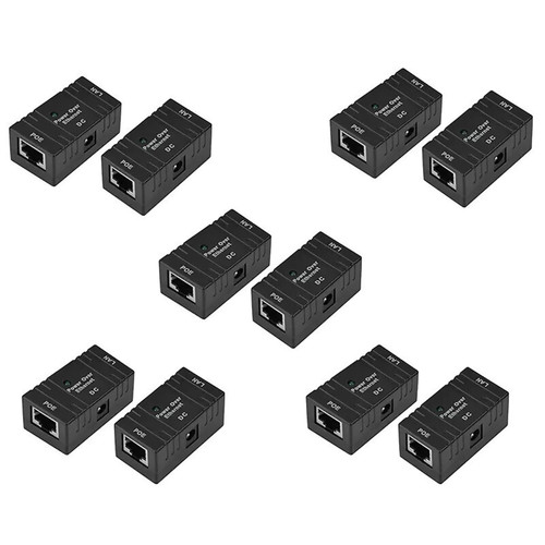 WANSUPYIN 10x Passive PoE Injector Splitter, RJ45 Power Over Ethernet Passive POE Adapter Cable Splitter