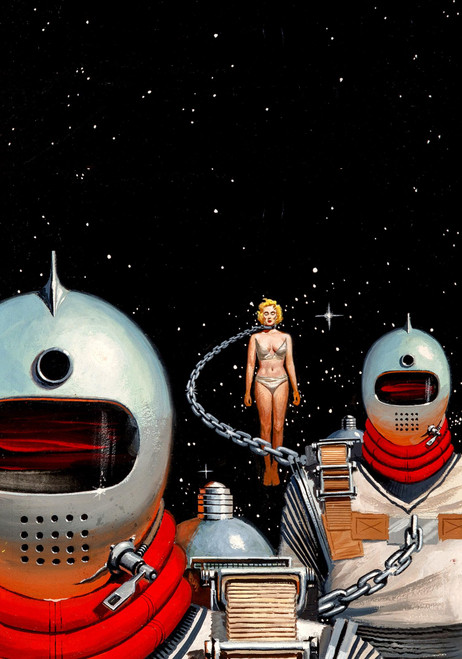 2024 Wall Calendar [12 pages 8"x12"] Vintage SciFi Fiction Book Magazines Illustration