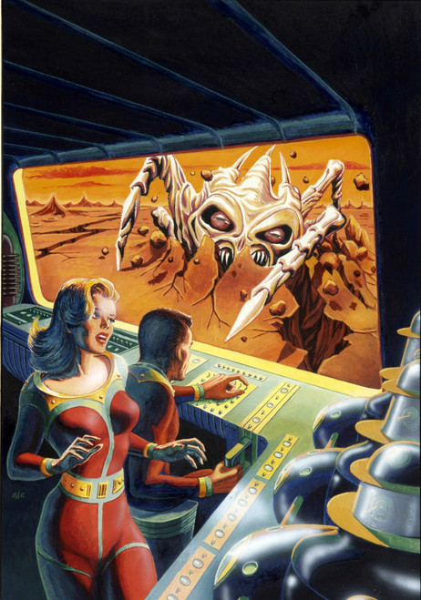 2024 Wall Calendar [12 pages 8"x12"] Vintage SciFi Fiction Aliens Comic Magazine Art