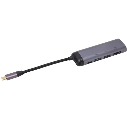 USB C Hub, VGA USB3.1 USB2.0 PD100 Safe 6 in 1 Docking Station Aluminum Alloy for Laptop