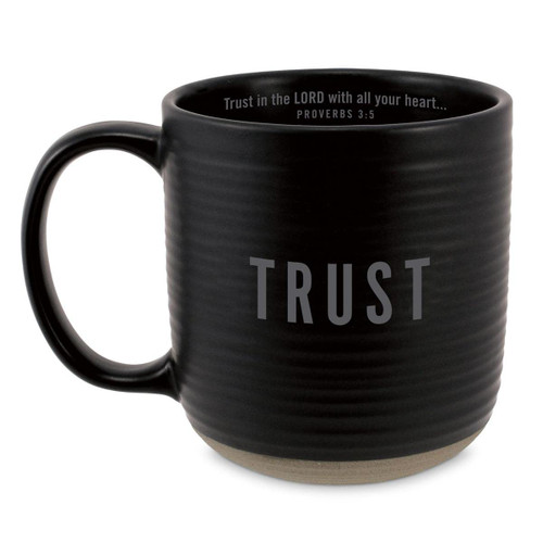 Lighthouse Christian Products Trust Rib Texture Black 20 Ounces Coffee Cup Mug