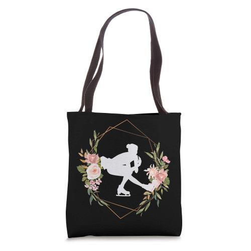 Ice Skater Skating Skate Rink Competition Skates Black Tote Bag