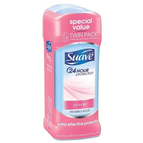 Suave 24 Hour Protection Invisible Solid Deodorant for Women, Powder - 2.6 oz - 4 pk