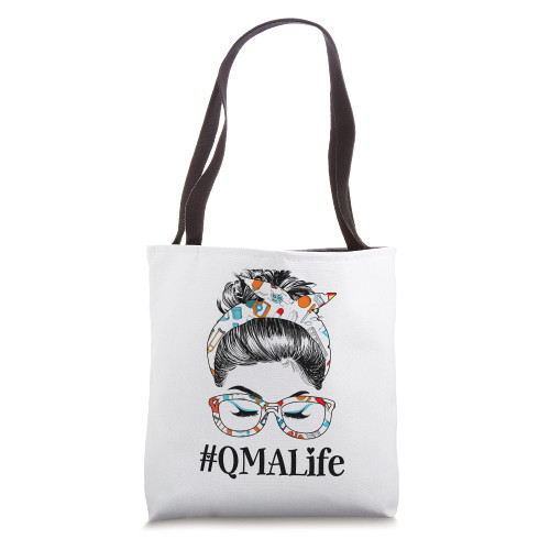 QMA Life Messy Hair Woman Bun Healthcare worker Tote Bag