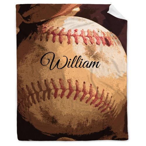 Buyyet Personalized Baseball Blanket with Name,Custom Baby Blanket for Boy Girl,Customized Monogrammed Baseball Blanket for Fan Lover,Sport Lover Gift for Kid Birthday Christmas 30''x 40'' for Baby
