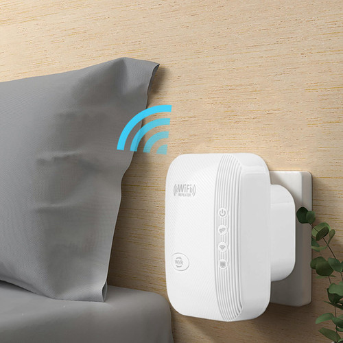 Wireless Signal Booster & Repeater, Compact Wall Plug Design Wi-Fi Range Extender Long Range Amplifier, Easy Setup Wireless Internet Repeater with Ethernet Port for Home