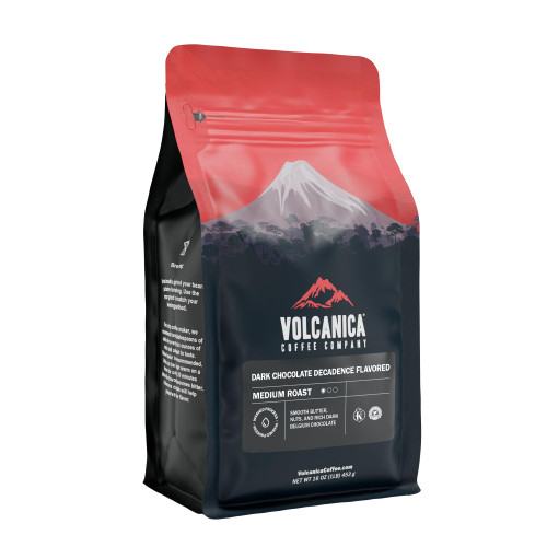 Volcanica Coffee, Dark Chocolate Decadence Flavored Coffee, Whole Bean, Fresh Roasted, 16-ounce Volcanica Coffee, Dark Chocolate Decadence Flavored Coffee, Whole Bean, Fresh Roasted, 16-ounce