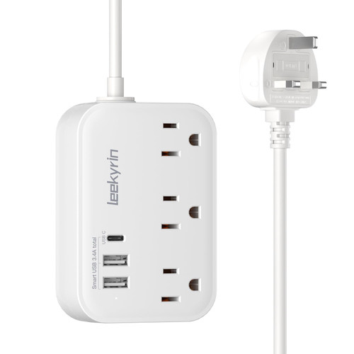 UK Ireland Travel Plug Adapter, US to UK Plug Adapter, Type G Travel Adapter with 3 Outlets 3 USB(1 USB C), 5FT Extension Cord, for US to Scotland London England British Irish Dubai Hong Kong, White UK Ireland Travel Plug Adapter, US to UK Plug Adapter, Type G Travel Adapter with 3 Outlets 3 USB(1 USB C), 5FT Extension Cord, for US to Scotland London England British Irish Dubai Hong Kong, White