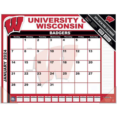 Turner Sports Wisconsin Badgers 2024 22X17 Desk Calendar (24998061491)