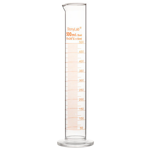 stonylab 1-Pack Graduated Cylinder, Borosilicate Glass 500 ml Heavy Wall Graduated Glass Measuring Cylinder stonylab 1-Pack Graduated Cylinder, Borosilicate Glass 500 ml Heavy Wall Graduated Glass Measuring Cylinder