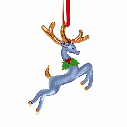 Glass Baron Clear Reindeer Ornament