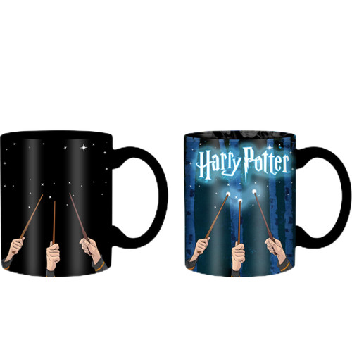 Silver Buffalo Harry Potter Wand Reveal Heat Reveal Ceramic Mug, 20 Ounces