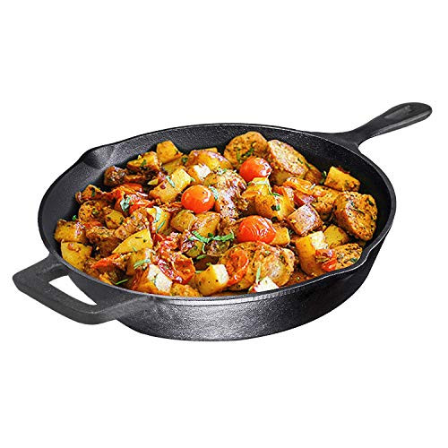 Pre-Seasoned Cast Iron Skillet, Non-Stick,12 inch Frying Pan - Skillet Pan For Stovetop, Oven Use & Outdoor Camping
