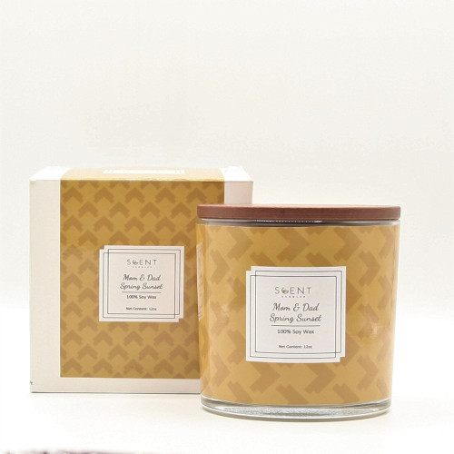 SCENT CANDLES | Highly Scented Candles - Aromatherapy Candles for Home | Mom & Dad Spring Sunset Candle | 12oz Glass Jar | 100% Natural Soy Wax Candles | Burn Time 60-70 Hours SCENT CANDLES | Highly Scented Candles - Aromatherapy Candles for Home | Mom & Dad Spring Sunset Candle | 12oz Glass Jar | 100% Natural Soy Wax Candles | Burn Time 60-70 Hours