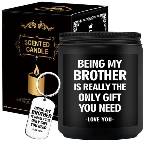 Risnoae Christmas Gifts for Brother - Being My Brother is The Only Gift You Need Candle - Big Brother Gifts from Sister, Brother - Birthday Father's Day Gifts for Brother from Old Brother Risnoae Christmas Gifts for Brother - Being My Brother is The Only Gift You Need Candle - Big Brother Gifts from Sister, Brother - Birthday Father's Day Gifts for Brother from Old Brother