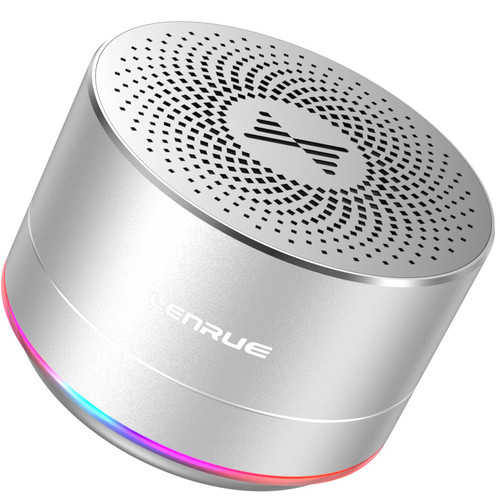 LENRUE Portable Wireless Bluetooth Speaker with Built-in-Mic,Handsfree Call,AUX Line,HD Sound and Bass for iPhone Ipad Android Smartphone and More (Silver) LENRUE Portable Wireless Bluetooth Speaker with Built-in-Mic,Handsfree Call,AUX Line,HD Sound and Bass for iPhone Ipad Android Smartphone and More (Silver)
