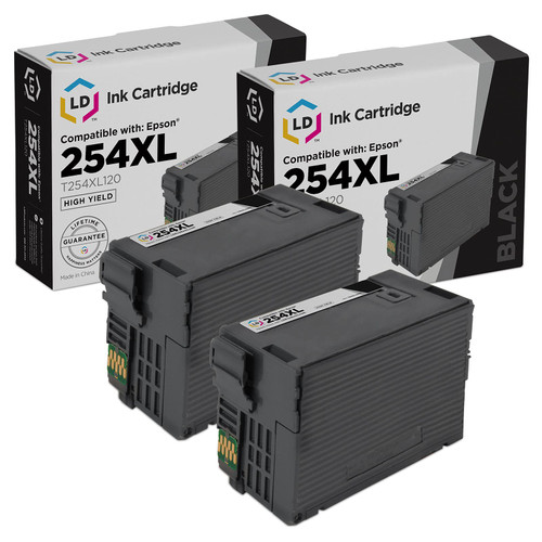 LD Remanufactured Ink Cartridge Replacements for Epson 254XL T254XL120 High Yield (Black, 2-Pack) LD Remanufactured Ink Cartridge Replacements for Epson 254XL T254XL120 High Yield (Black, 2-Pack)