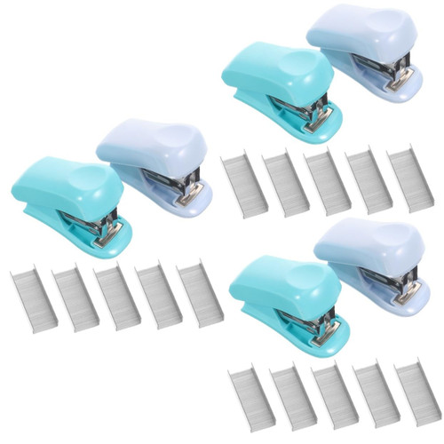 LALAFINA 6 Sets Staples with Staples Personalized Stapler Heavy Duty Desk Stapler Cute Stapler Staples Industrial Stapler Stationery Classroom Stapler Pp Office Wrought Iron Adhesive Tape