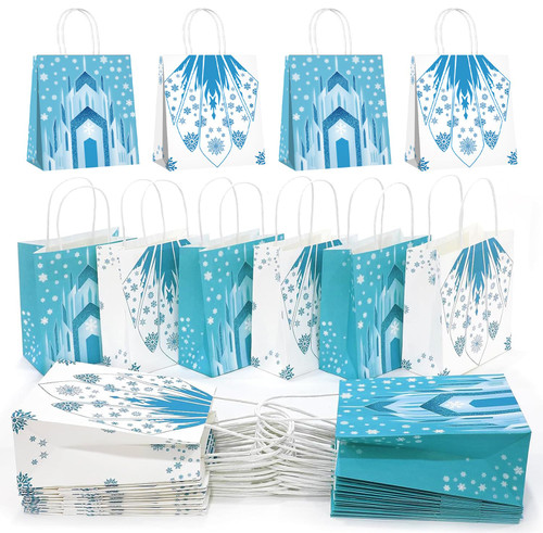 kasjde 24pcs Cartoon Party Favor Bags Blue Gift Bags Cute Practical Candy Bag Goodie Bags Birthday Party Supplies for Kids' Birthday Decorations