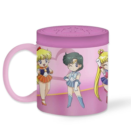 JUST FUNKY Sailor Moon Sailor Scouts Coffee Mug | 16 oz Ceramic Teacup | Featuring Sailor Moon, Venus, Mars, Mercury, and Jupiter | Officially Licensed