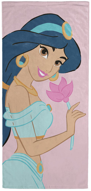 Jay Franco Disney Princess Flower Bath/Pool/Beach Towel - Super Soft & Absorbent Fade Resistant Cotton Towel Features Jasmine, Measures 28 x 58 inches