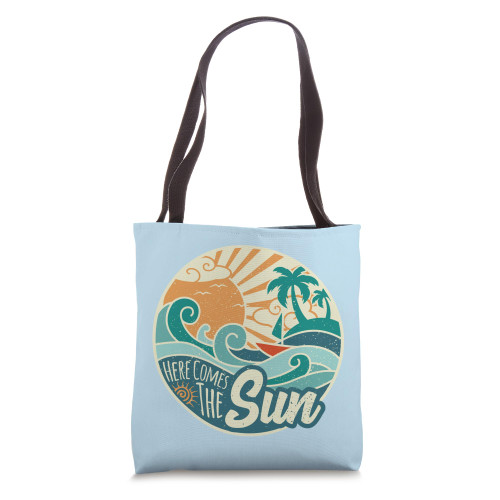 Here Comes The Sun Vintage Style Retro 60s Summer Gift Tote Bag Here Comes The Sun Vintage Style Retro 60s Summer Gift Tote Bag