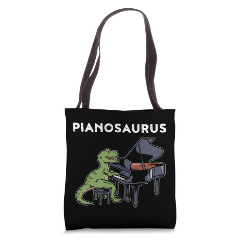 Grand Piano Gift Kids Pianist Gift Dinosaur Music Piano Tote Bag Grand Piano Gift Kids Pianist Gift Dinosaur Music Piano Tote Bag