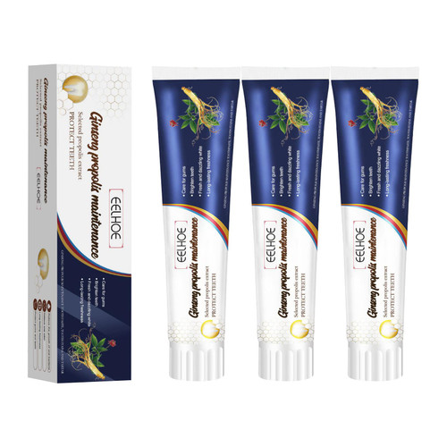 Ginseng Propolis Conservation Toothpaste, Loose Teeth Care Toothpaste, Deep Cleaning Care Toothpaste, Ginseng Propolis Teeth Whitening Toothpaste Relieve Tooth Soreness (3PC)