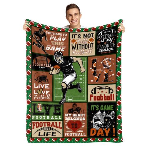 Football Gifts for Boys Men Football Lover Gifts, Football Throw Blanket 50" x 60" Graduation Gift, Blanket for Football Player,Adult Coach Gifts for Men,Teenage Boys Football Gift Football Gifts for Boys Men Football Lover Gifts, Football Throw Blanket 50" x 60" Graduation Gift, Blanket for Football Player,Adult Coach Gifts for Men,Teenage Boys Football Gift
