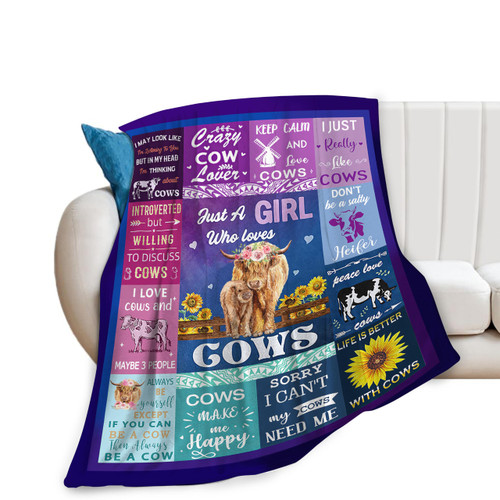 Cow Blanket for Girls Woman Just A Girl Who Loves Cows Throw Blanket for Man Boys Fleece Soft Cozy Warm Fuzzy Highland Cow Blanket Gifts for Kids Adults Couch Sofa Bed 50"X40" Cow Blanket for Girls Woman Just A Girl Who Loves Cows Throw Blanket for Man Boys Fleece Soft Cozy Warm Fuzzy Highland Cow Blanket Gifts for Kids Adults Couch Sofa Bed 50"X40"