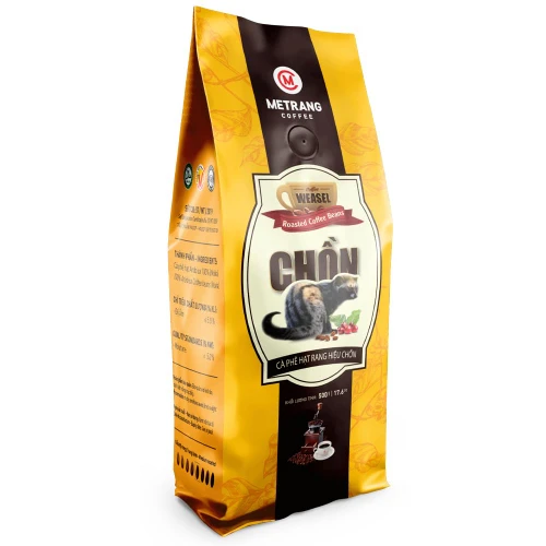 CHON WEASEL Roasted Coffee Beans METRANG 17.6 OZ 100% Arabica, Vietnamese Coffee, Medium Roasted Whole Bean Coffee, Analogue of Kopi Luwak Coffee, Made in Vietnam