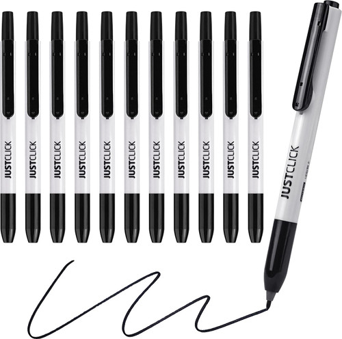carrotez Retractable Markers, Fine Tip Permanent Markers, Retractable Permanent Marker Fine Tip, Black Color - 12 Count