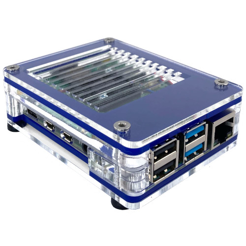 C4Labs Zebra PoE + Case Kit for Raspberry Pi 4B or 3B+ and PoE+ HAT or Official PoE Hat - True Blue
