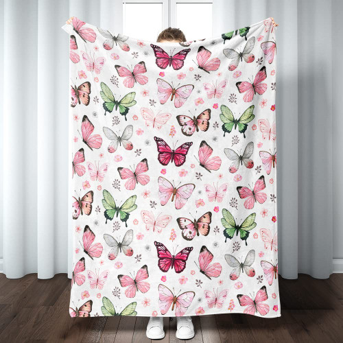 Butterfly Blanket Pink Super Soft Warm Butterfly Throw Blanket - Lightweight Cozy Flannel Flower Throw Blanket Bed Couch Sofa Office Decor, Gift for Girl and Women 50"x40" Butterfly Blanket Pink Super Soft Warm Butterfly Throw Blanket - Lightweight Cozy Flannel Flower Throw Blanket Bed Couch Sofa Office Decor, Gift for Girl and Women 50"x40"