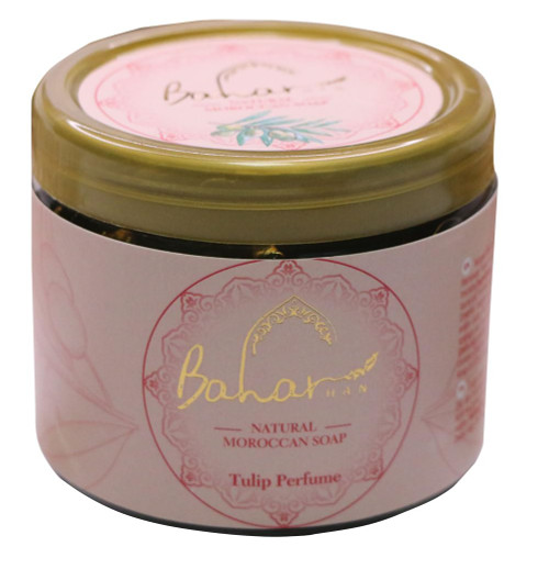 BaharHan Moroccan Black Soap With Tulip Essential Oil - 450 gr / 15.87 oz