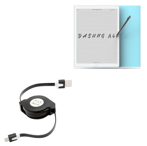 BoxWave Cable Compatible with Dasung A4 - miniSync, Retractable, Portable Sync Cable