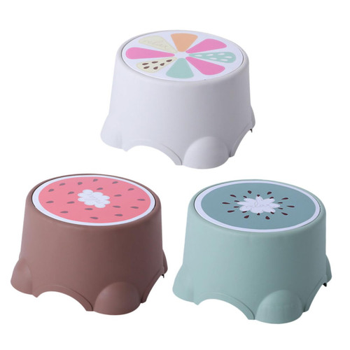 Veemoon 3Pcs Low Stool Stepping Stool for Kids Portable Chair Portable Step Stool Portable Stool Plastic Chairs Step Stool for Kids Foot Stool Kid Footstool Non-Slip Cartoon Stool Toddler