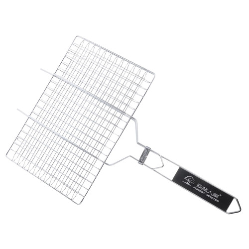 INOOMP Stainless Steel Barbecue Grill Bbq Grilling Basket Outdoor Grill Folding Grilling Baskets Bbq Folder Fish Grill Basket Bbq Rib Racks Bbq Racks Bbq Basket Grilled Fish Bbq Net